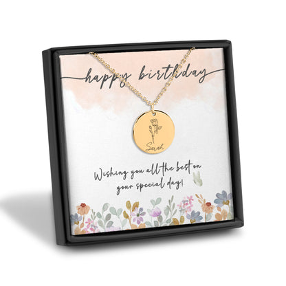 Name & Birth Flower Necklace